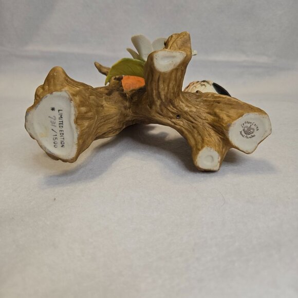 Vintage Robin Bird & Baby On Stump Lefton China Limited Ed. Ceramic Nature Decor - Picture 6 of 8